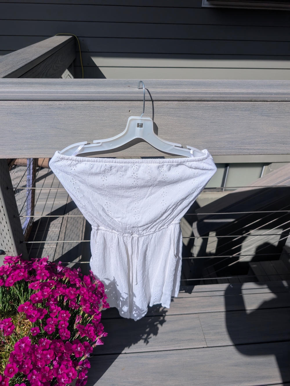 Hollister White Strapless Eyelet Romper Top